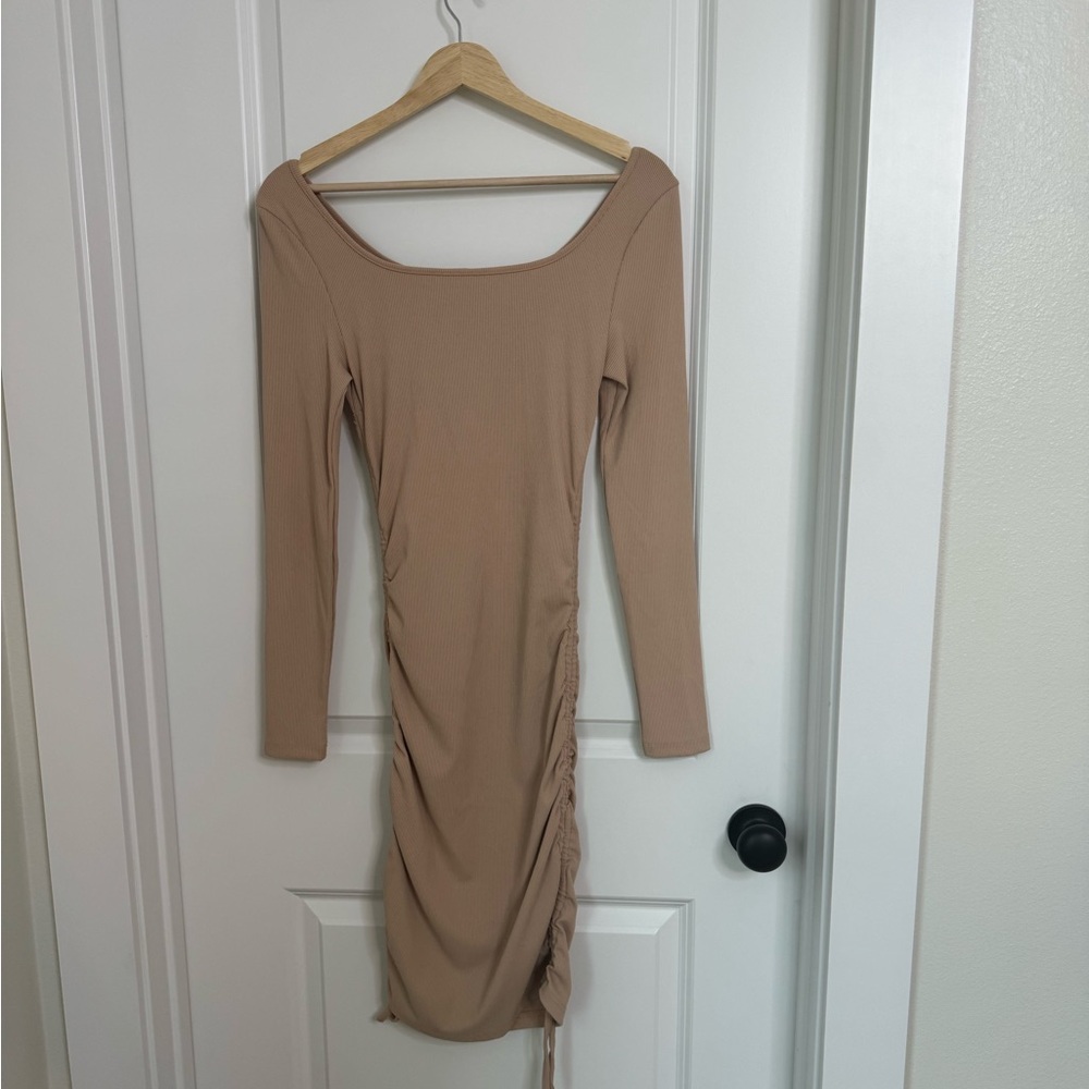 Beige bodycon dress